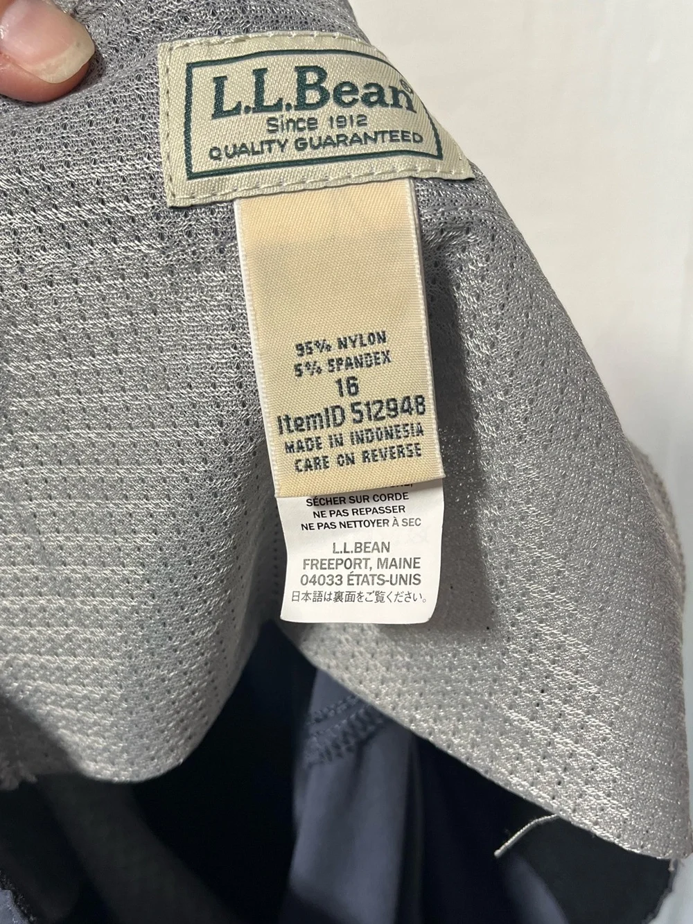 L.L.Bean Kids Size 16 Unisex Convertible Zip Off Hiking Pants Navy 512948
